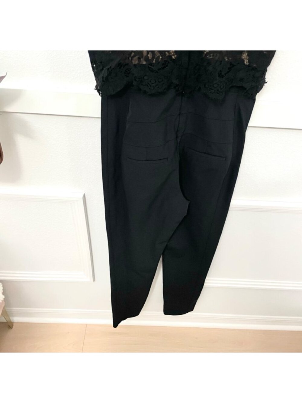 Veronica Beard Wright Black Lace Top Jumpsuit 4 Dark Feminine Romantic - Picture 6 of 7
